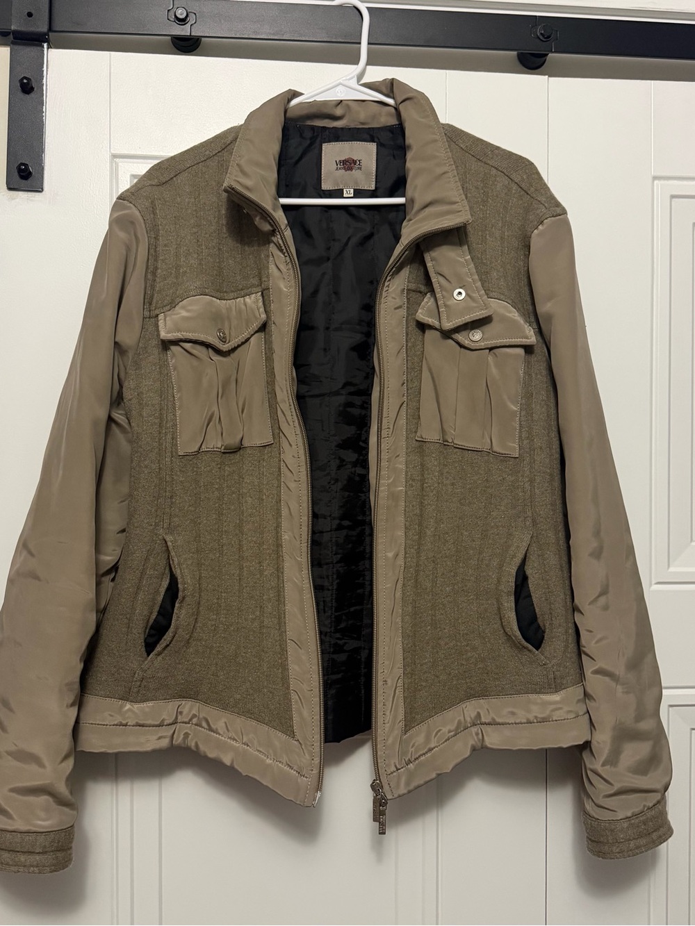 Versace Jeans Collection Men's Two-Tone Olive/Taupe Jacket